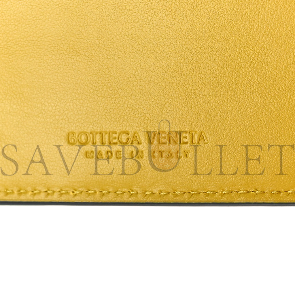 BOTTEGA VENETA NAPPA INTRECCIATO BI FOLD WALLET DENIM YELLOW (11*9*1cm) BOTTEGA VENETA NAPPA INTRECCIATO BI FOLD WALLET DENIM YELLOW (11*9*1cm)